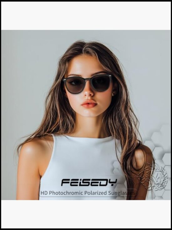 Retro Photochromic Classic Polarized Sunglasses for Women Men main image 6